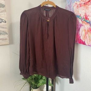 Maven West Sheer Long Sleeve Blouse Size S